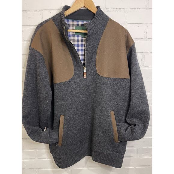Orvis Ultimate Wool Sweater | Mens Large | Lined 1/4 Zip Pullover Gray | Vintage - Picture 1 of 11